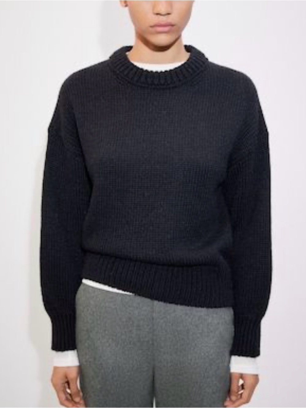 Mango Puffed-Sleeved Wool Sweater | M